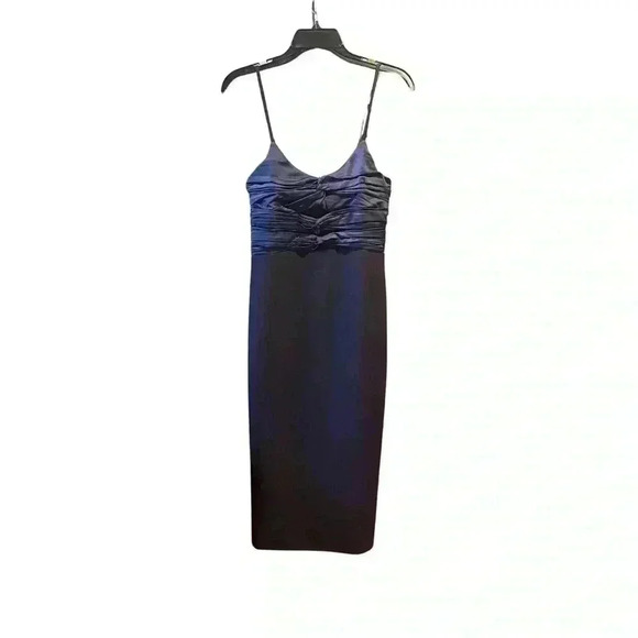 Likely Navy Blue Steph Ruched Satin & Crepe Midi-Dress - Picture 7 of 12